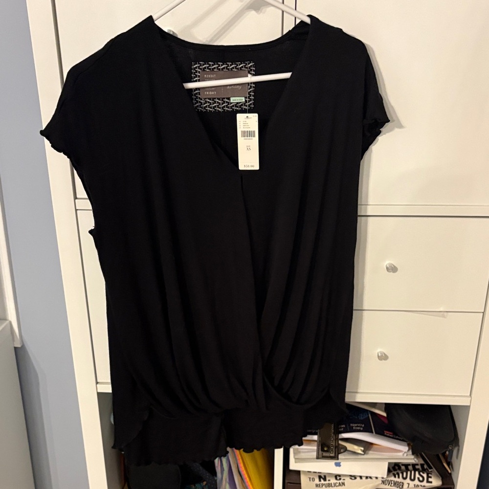 Anthropologie Elegant Black Women's Top NWT size xs